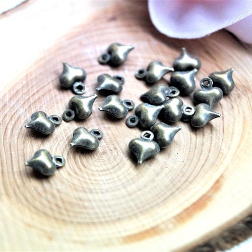 Breloques cœurs bronze vintage 10*8 mm