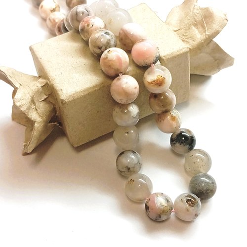 Perles opales rose du pérou naturelle 10mm