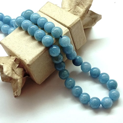 Perles aigue-marine bleue 8 mm