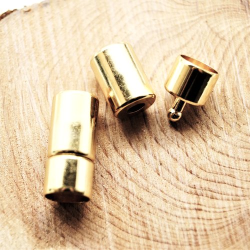 Lot de 2 embouts fermoirs tubes larges 5mm