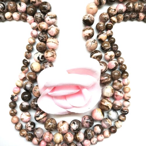 Perles rhodochrosite 10 mm