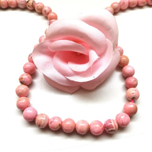 Perles rhodochrosite grade a 8 mm
