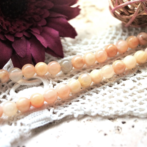 Perles pierre de soleil naturelle 4 mm