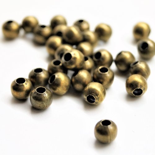 Perles rondes bronze 5 mm