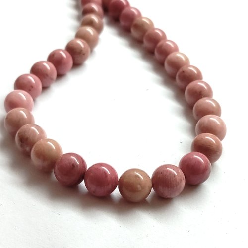 Perles rhodochrosite naturelle de mongolie 8mm