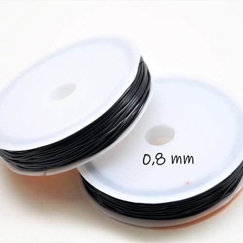 Fil élastique 0,80  / 1 mm nylon noir en bobine de 10 mètres