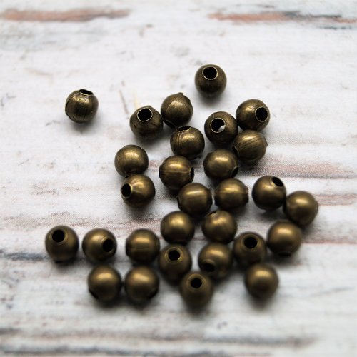Perles rondes bronze 4 mm