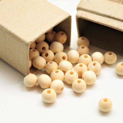 Perles en bois de cyprès naturel 8 mm