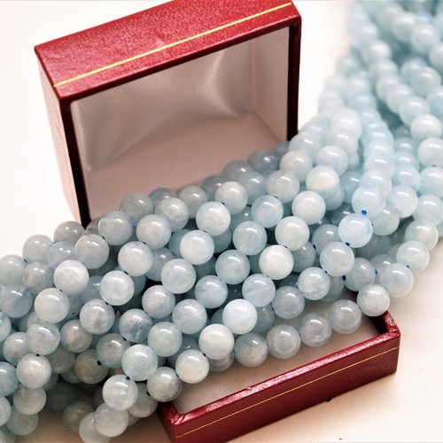 Perles aigue-marine qualité aa 6 mm