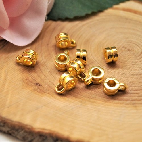 Bélières dorées en métal avec anneaux 9*6 mm