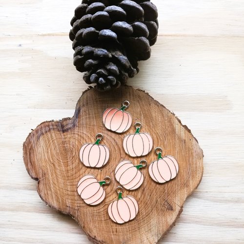 Pendentifs citrouille en métal 18,5*16 mm par 4