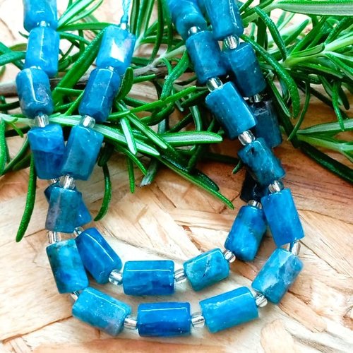 Perles apatite facettes naturelles 8*11 mm