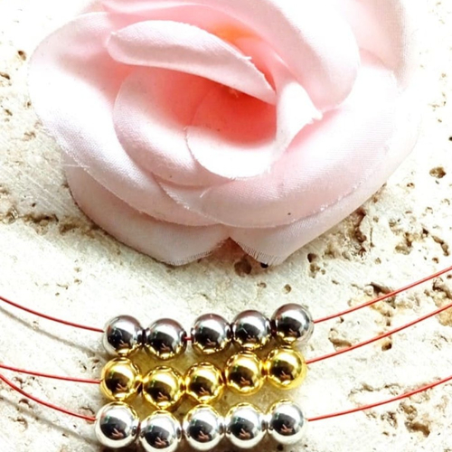 Perles ronde en métal 6 mm par 10