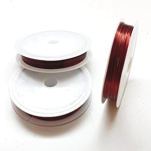 Bobine de fil en cuivre rouge foncé de 0,4 à 0,8 mm