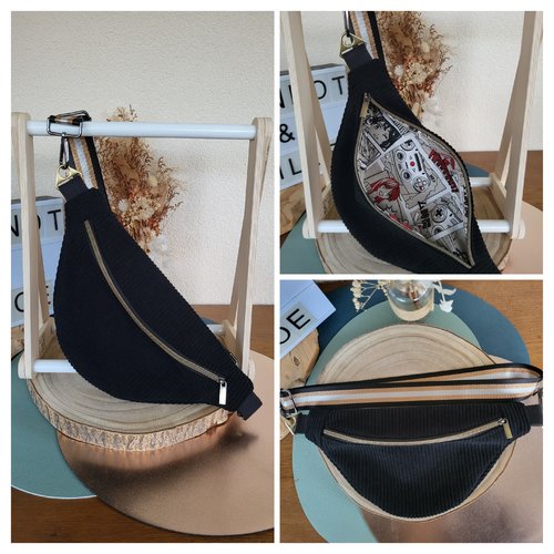 Sac banane velours