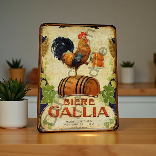Plaque métal bière gallia