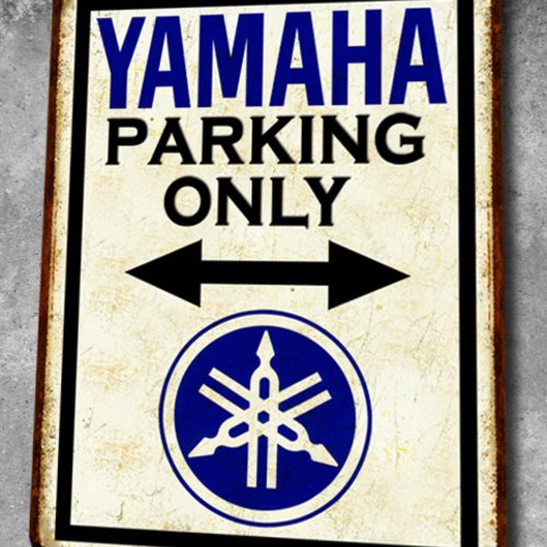 Plaque métal vintage yamaha parking only