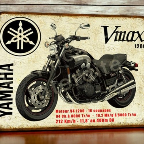 Plaque métal vintage yamaha 1200 vmax