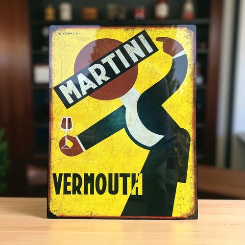 Plaque métal vintage martini