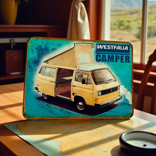 Plaque métal vintage vw kombi t3 westfalia
