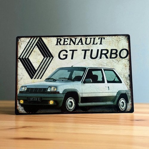 Plaque métal vintage renault supercinq gt turbo 1