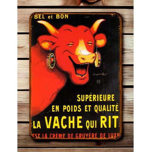 Plaque métal vintage vache qui rit