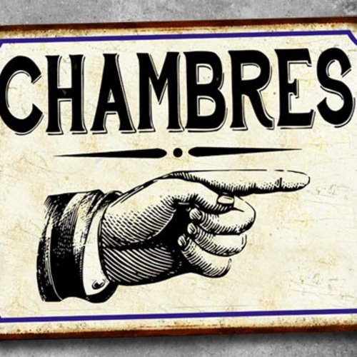 Plaque métal vintage chambre droite