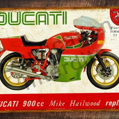Plaque métal vintage ducati mhr