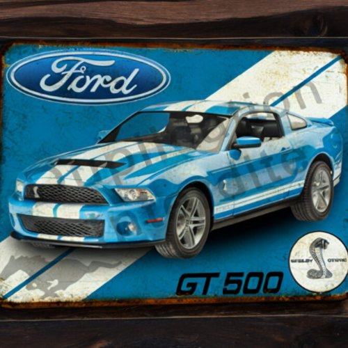 Plaque métal vintage ford mustang shelby