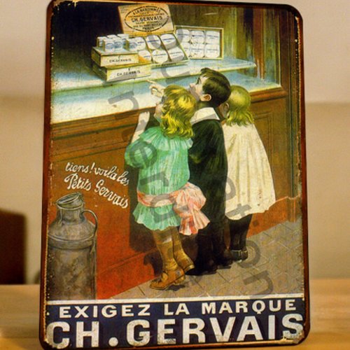 Plaque métal vintage gervais