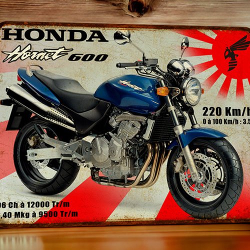 Plaque métal vintage honda 600 hornet