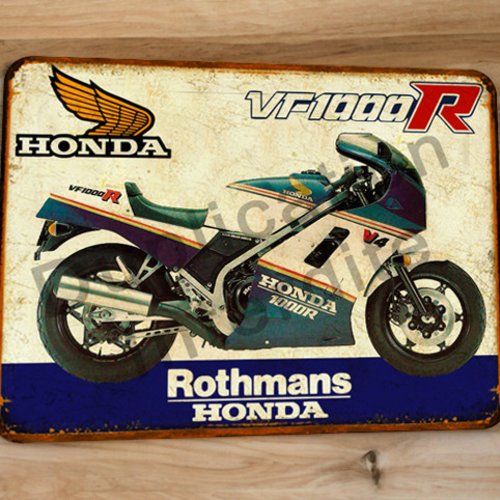 Plaque métal vintage honda vf 1000 r