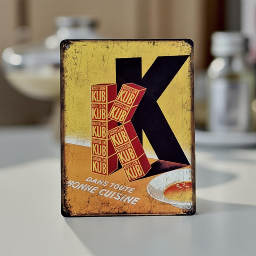 Plaque métal vintage kub