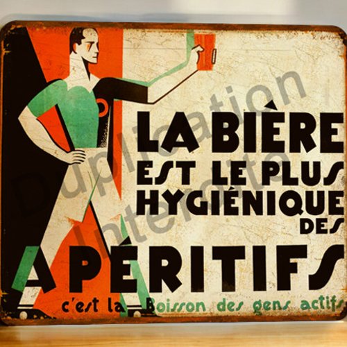 Plaque métal vintage la biere