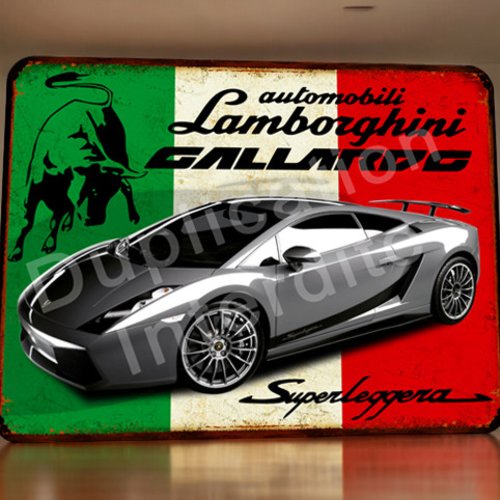 Plaque métal vintage lamborghini