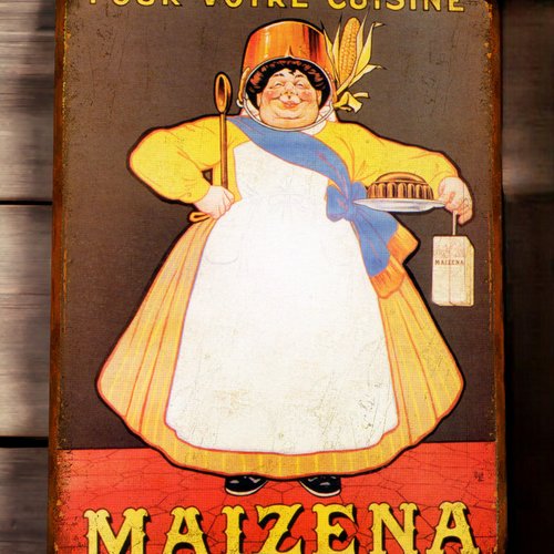 Plaque métal vintage maizena