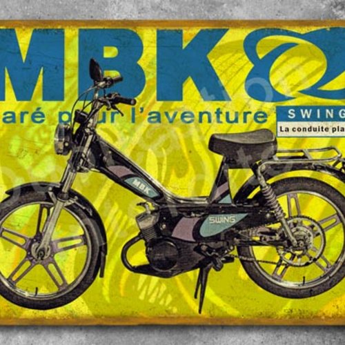 Plaque métal vintage mbk swing