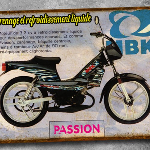 Plaque métal vintage mbk passion