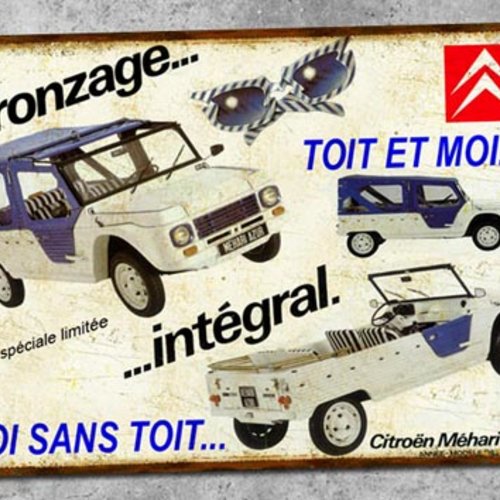 Plaque métal vintage citroen mehari