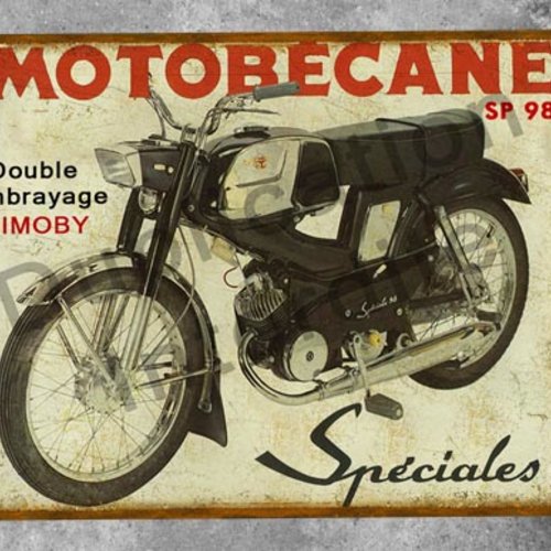 Plaque métal vintage motobécane sp98