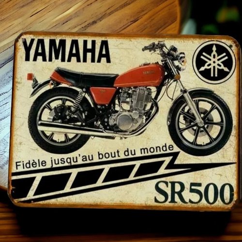 Plaque métal vintage yamaha sr500