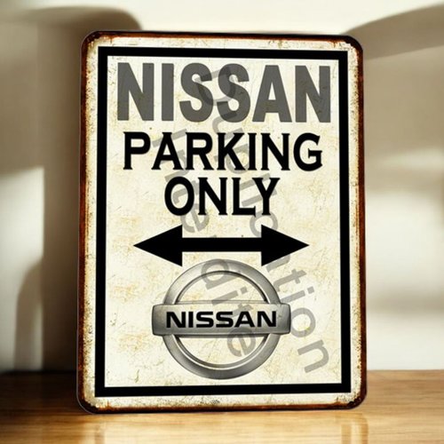 Plaque métal vintage nissan parking only