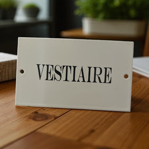 Plaque de porte vestiaire