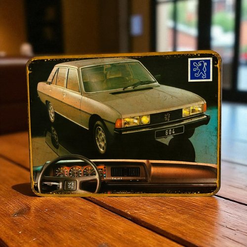 Plaque métal vintage peugeot 604