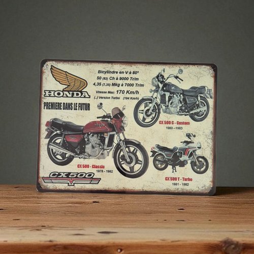 Plaque métal vintage honda 500 cx