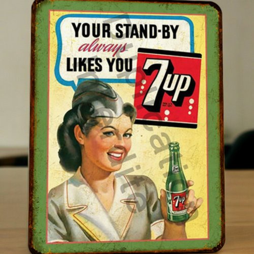 Plaque métal vintage seven up (7up)