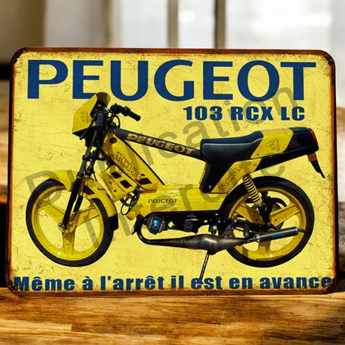 Plaque métal vintage peugeot 103 rcx