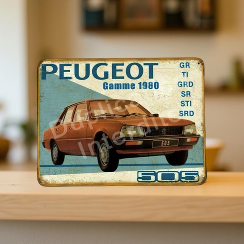 Plaque métal vintage peugeot 505