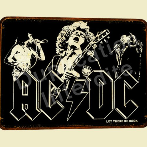 Plaque métal vintage ac/dc