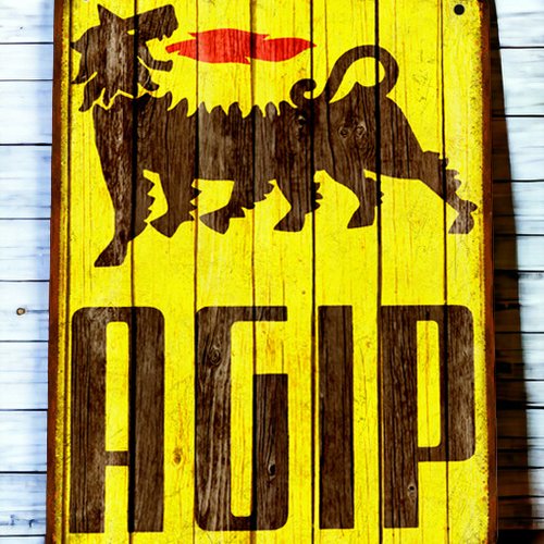 Plaque métal vintage agip
